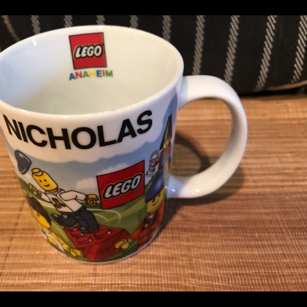 LEGO Ceramic Mug “NICHOLAS” EUC